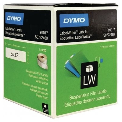 DYMO Etiqueta LW carpetas colgantes 50x12mm, 1 rollo etiquetas  (220) Papel Blanco