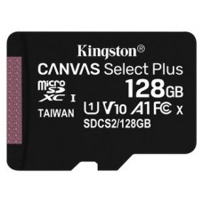 MICRO SD 128 GB CANVAS SELECT PLUS  1 ADAP. CLASS 10 KINGSTON (Espera 4 dias)