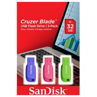Sandisk Cruzer Blade 3x 32GB unidad flash USB USB tipo A 2.0 Azul, Verde, Rosa (Espera 4 dias)