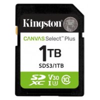 Kingston Technology 1 TB SDXC Canvas Select Plus Gen3 150 MB/s C10 UHS-I U3 V30 (Espera 4 dias)