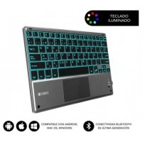 TECLADO WIRELESS SMART BACKLIT TOUCHPAD BLUETOOTH GRIS SUBBLIM (Espera 4 dias)