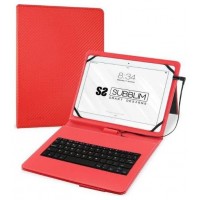 SUBBLIM Funda con Teclado Micro USB - USB C KEYTAB PRO USB 10,1" Red (Espera 4 dias)