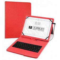 SUBBLIM Funda con Teclado Micro USB - USB C KEYTAB PRO USB 10,1" Red (Espera 4 dias)