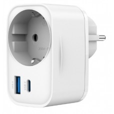 CARGADOR RAPIDO GEMBIRD USB DE 2 PUERTOS CON TOMA DE CA DE PASO 20 W BLANCO