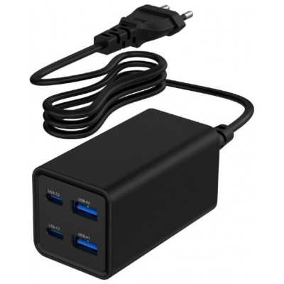 CARGADOR RAPIDO GEMBIRD USB POWERDELIVERY GAN DE 4 PUERTOS 65 W NEGRO CARGADOR RAPIDO GEMBIRD USB POWERDELIVERY GAN DE 4 PUERTOS 65 W NEGRO