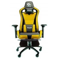 Talius silla Caiman V2 gaming black/yellow, reposapies, 4D, Frog, base metal, ruedas 75mm silicona,