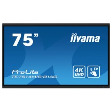 iiyama TE7514MIS-B1AG pantalla de señalización Panel plano interactivo 190,5 cm (75") LCD Wifi 435 cd / m² 4K Ultra HD Negro Pantalla táctil Procesador incorporado Android 24/7 (Espera 4 dias)
