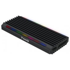 CAJA EXTERNA M.2 NGFF/NVMe USB3.1 GEN2 USB-C RGB NEGRO