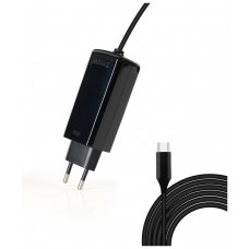CARGADOR PORTATIL 45W TOOQ GAN USB-C PD CUBICO NEGRO