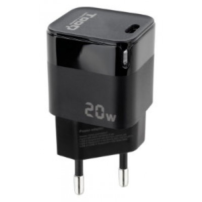 CARGADOR PARED USB-C PD 20W NEGRO