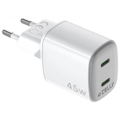 Celly Cargador Gan 2 USBC 45w WH Celly Cargador Gan 2 USBC 45w WH