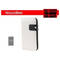 FUNDA WAZZABEE PARA SAMSUNG S IV POLIPIEL, MARCO INT. PLASTICO,CIERRE MAGNETICO,BLANCO (WB-S4-WP-WH) (Espera 4 dias)