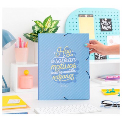 CARPETA CARTON SEPARADORA CON GOMA ELASTICA "HOY TE SOBRAN MOTIVOS PARA.. "MR.WONDERFUL WOA09755ES (Espera 4 dias)