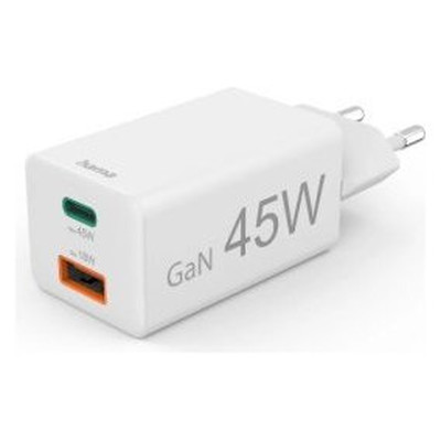 CARGADOR USB HAMA 45W 1xUSB-C PD 1xUSB-A MINICARGADOR