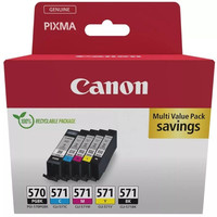CANON Cartucho Pack 5 PGI570 BK / CLI571 CMYK MULTI ECO CANON Cartucho Pack 5 PGI570 BK / CLI571 CMYK MULTI ECO