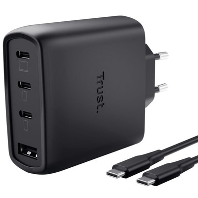CARGADOR PARED/VIAJE 3xUSB-C + USB-A 65W MAXO NEGRO TRUST (Espera 4 dias) CARGADOR PARED/VIAJE 3xUSB-C + USB-A 65W MAXO NEGRO TRUST (Espera 4 dias)
