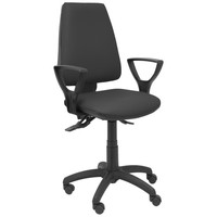 PIQUERAS Y CRESPO Silla Elche asincro similpiel negro con brazos fijos