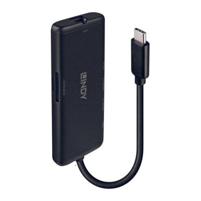 Lindy 43358 base para port&aacute;til y replicador de puertos Al&aacute;mbrico USB 3.2 Gen 1 (3.1 Gen 1) Type-C Negro (Espera 4 dias)