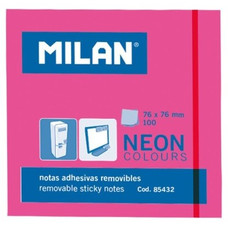 MILAN BLOC NOTAS ADHESIVAS 100 HOJAS 76X76MM ROSA NEON MILAN BLOC NOTAS ADHESIVAS 100 HOJAS 76X76MM ROSA NEON