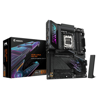 GIGABYTE X870E AORUS PRO X3D Placa Base - Compatible con procesadores AMD Ryzen 9000, VRM digital de 18+2+2 fases, hasta 9000MHz DDR5 (O.C.), 2xPCIe 5.0 + 2xPCIe 4.0, Wi-Fi 7, LAN 5GbE, USB 4 (Espera 4 dias)