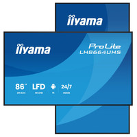 MONITOR IIYAMA 86" 3840X2160, UHD IPS DLED 450CD/M / 8MS, LANDSCAPE-PORTRAIT / MM 2X 16W, 2X HDMI, USB C / 2X USB 2.0 / WIFI, LAN, MEDIA PLAY USB , RJ45 / RS232C, IISIGNAGE2, E-SHARE, ANDROID 14 OS / 24/7 / VESA 800X600 (LH8664UHS-B3AG) (Espera 4 dia