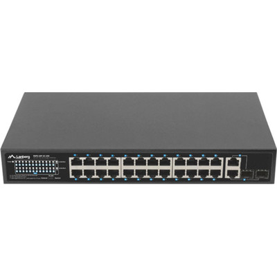 SWITCH LANBERG 24 PTOS 100MB POE+/2X COMBO GIGABIT ETHERNET 250W RACK 19"