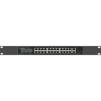 SWITCH LANBERG 24 PTOS 100MB POE+/2X COMBO GIGABIT ETHERNET 360W V2 RACK 19"